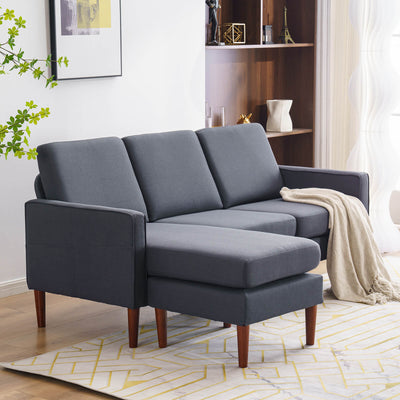 3-SEATER DARK GRAY FABRIC SOFAPEDAL - HGHOM