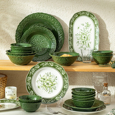 Ceramic Embossed Dinnerware Set -HGHOM