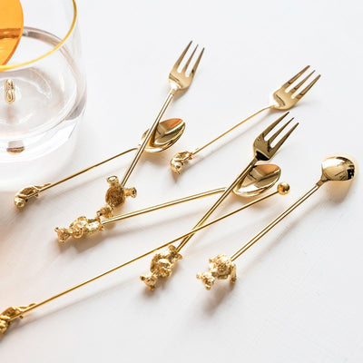 "Animal" Dessert Spoon & Fork Cutlery - HGHOM