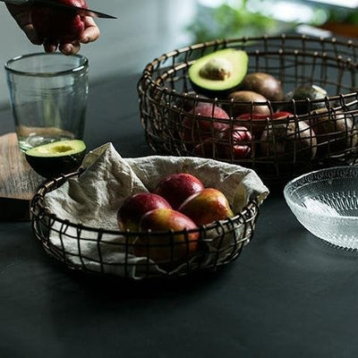 Antique Brass Storage Basket - HGHOM