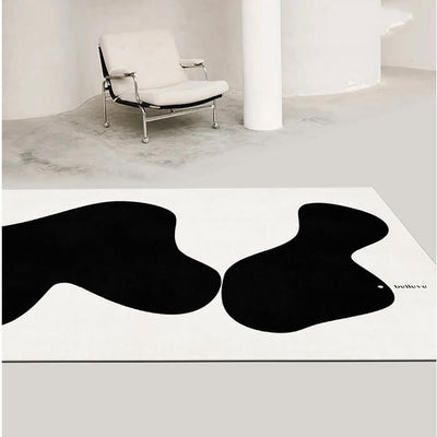 Black And White Minimalist Rug - HGHOM