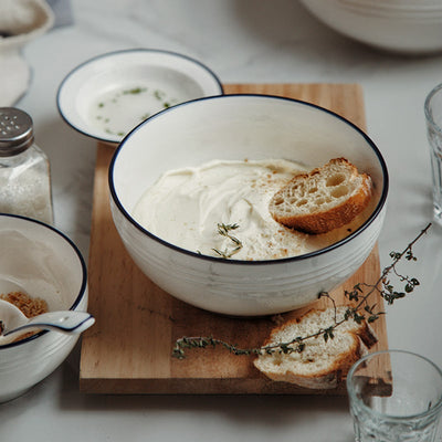 Blue Rim Ceramic Bowl - HGHOM