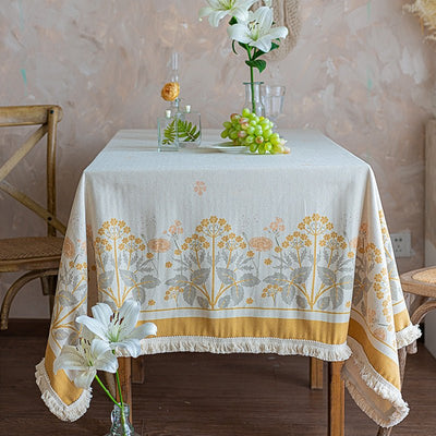 Botanical Floral Print Tablecloth - HGHOM