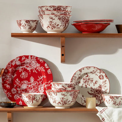 CHRISTMAS RED FLOWER CERAMIC TABLEWARE - HGHOM