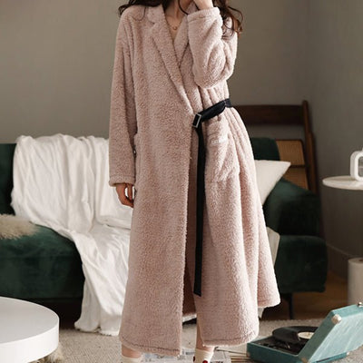 Coral Fleece Side Tie Dressing Gown - HGHOM