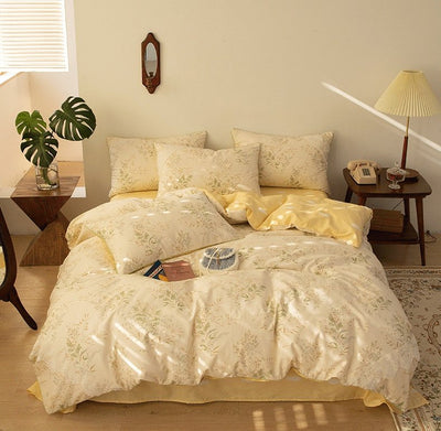 COTTON FLORAL LACE BEDDING SET - HGHOM