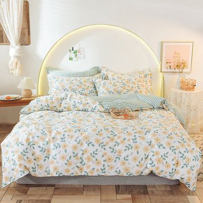 Cotton Fresh Printed Bedding Four-Piece Set - HGHOM