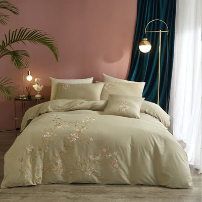 COTTON JASMINE EMBROIDERED BEDDING SET - HGHOM