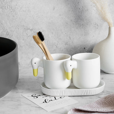 Cute Duck Ceramic Bathroom Set - HGHOM