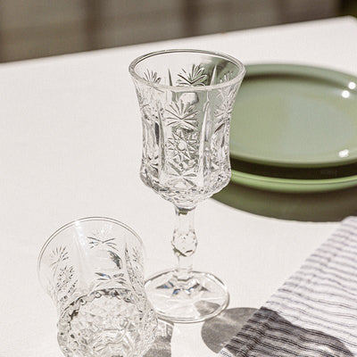 Embossed Design Glass Stemware 4 Pcs Set - HGHOM