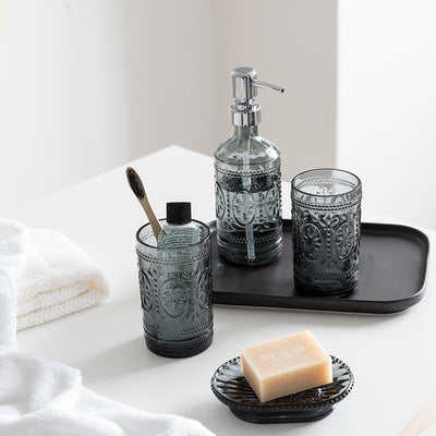 Embossed Glass Bathroom Set - HGHOM