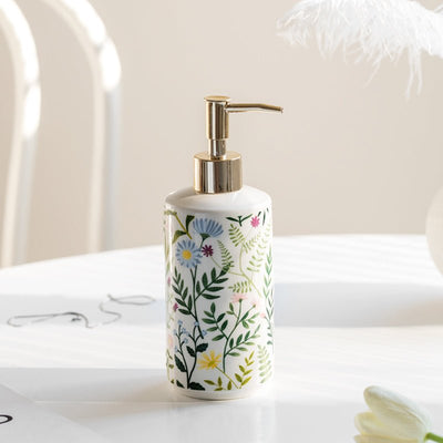 FLORAL CERAMIC SOAP DISPENSER - HGHOM