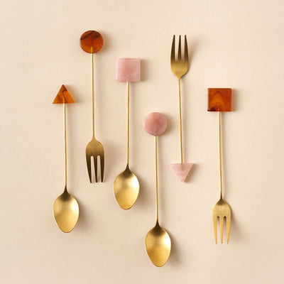 Geometric Stainless Steel Dessert Spoon - HGHOM