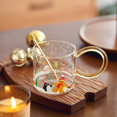 GINGERBREAD MAN CHRISTMAS GLASS CUP - HGHOM