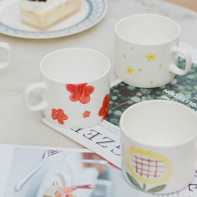 Hand Drawn Cute Coffee Mug Bone China Mug - HGHOM