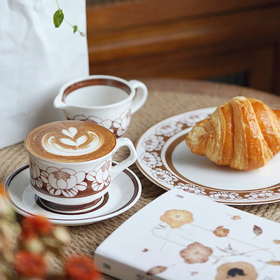 Hand Painted Mangosteen Coffee Cup and Saucer - HGHOM