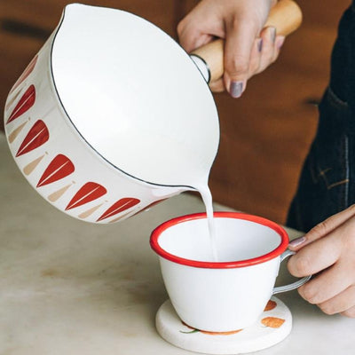 “Leaves” Printed Enamel Milk Pot - HGHOM