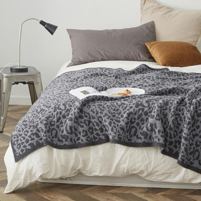 LEOPARD FAUX FUR FUZZY BLANKET - HGHOM