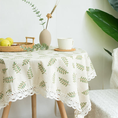 Linen Macrame Edge Tablecloth - HGHOM