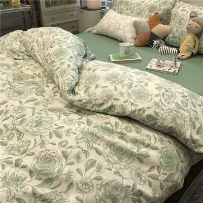 Pastoral Flower Cotton Bedding - HGHOM