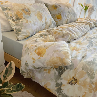 Pastoral Flower Printed Cotton Bedding - HGHOM