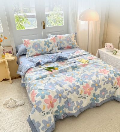 Pure Cotton Summer Quilt Four-Piece Set - HGHOM