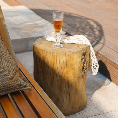 Rustic Faux Stump Side Table【Presale】 - HGHOM