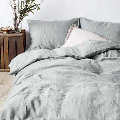 WASHED LINEN BEDDING SET- LIGHT GRAY - HGHOM