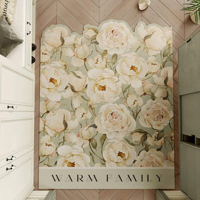 WHITE ROSE LEATHER RUG - HGHOM