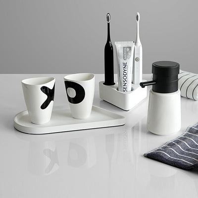 Zebra Stripe Ceramic Bathroom Set - HGHOM